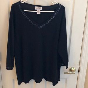 Kathy Levine Black Tunic Sz 2X